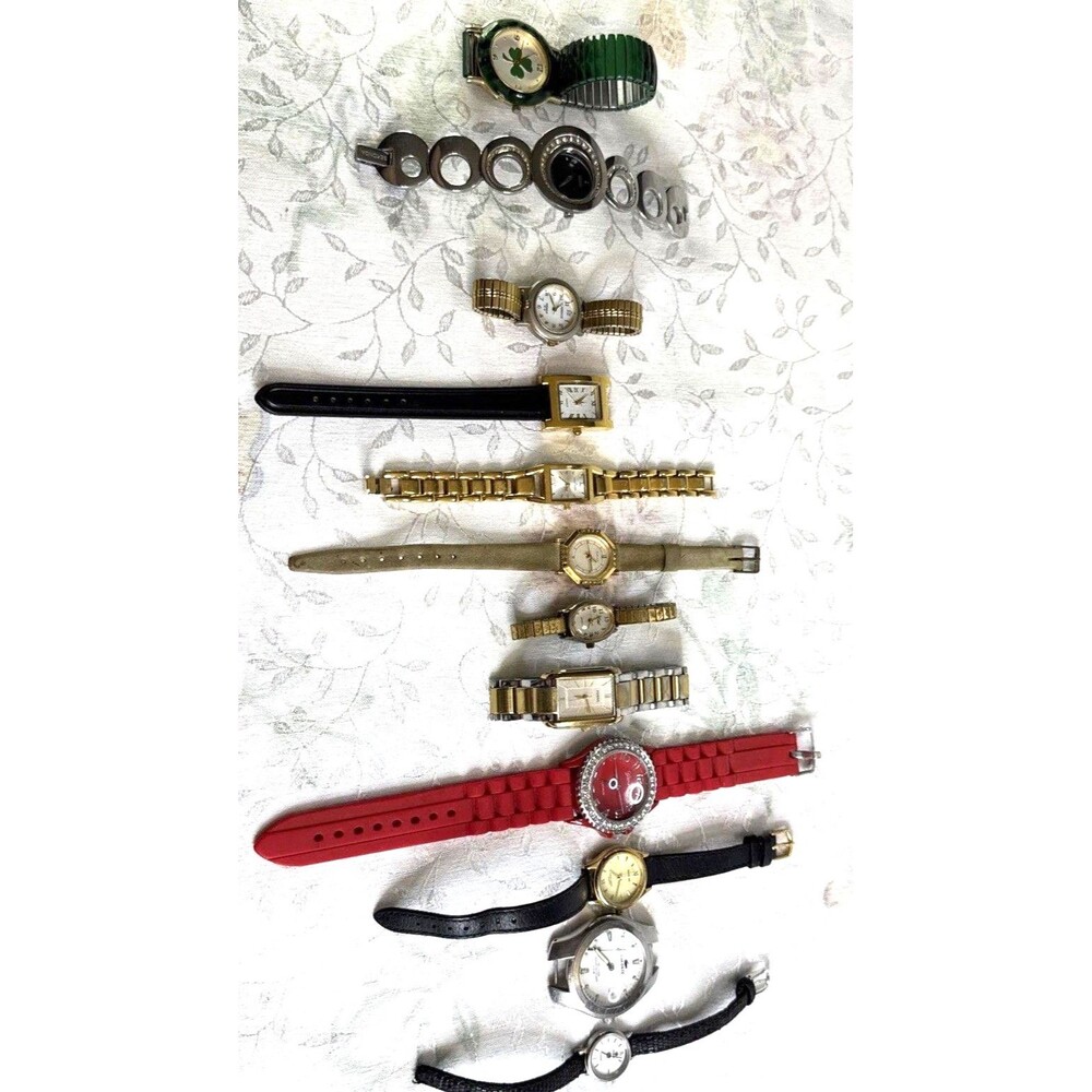 Vintage Lot of 12 Mixed Watches Some Not Running for Parts Repair